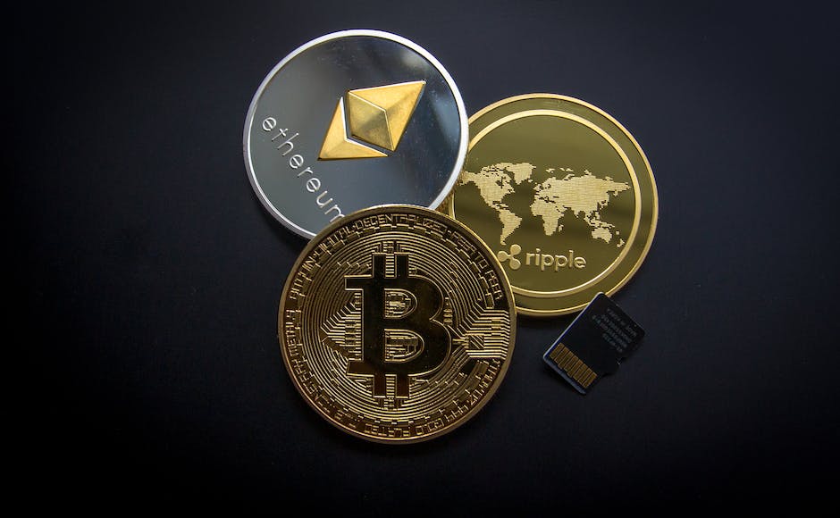 An image showing different types of cryptocurrency coins with their respective logos.
