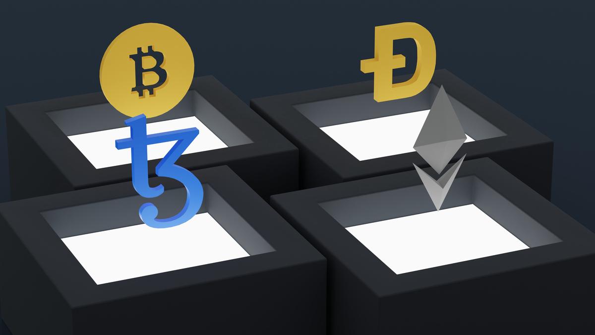 Image depicting a decentralized finance system with blocks and a blockchain network