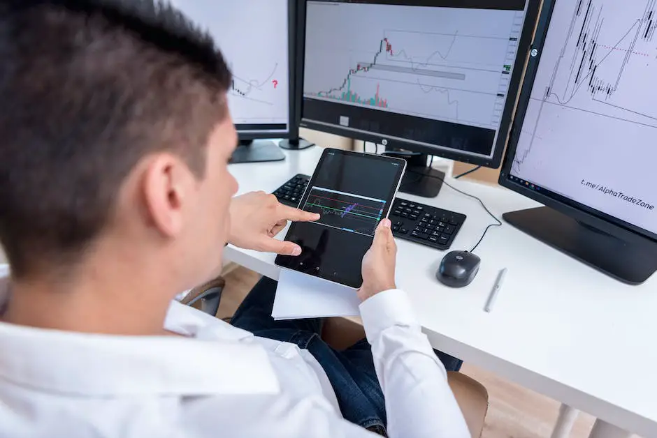 A person with a thoughtful expression analyzing financial charts on a computer screen